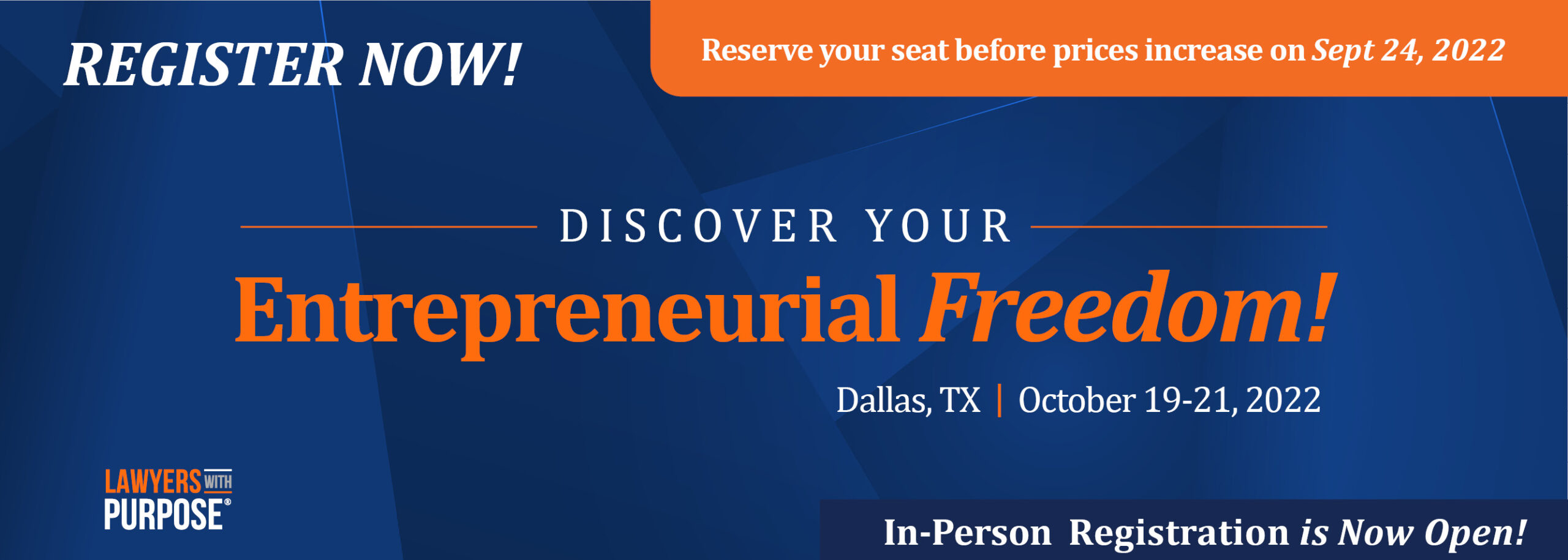 Discover Your Entrepreneurial Freedom. Reserve your seat before prices increase on Sept 24, 2022