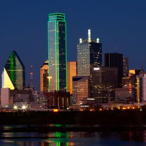 dallas skyline at night